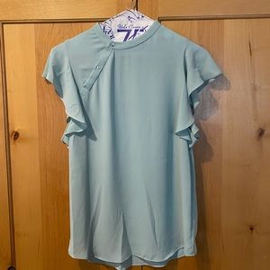 Aritzia small green silk blouse